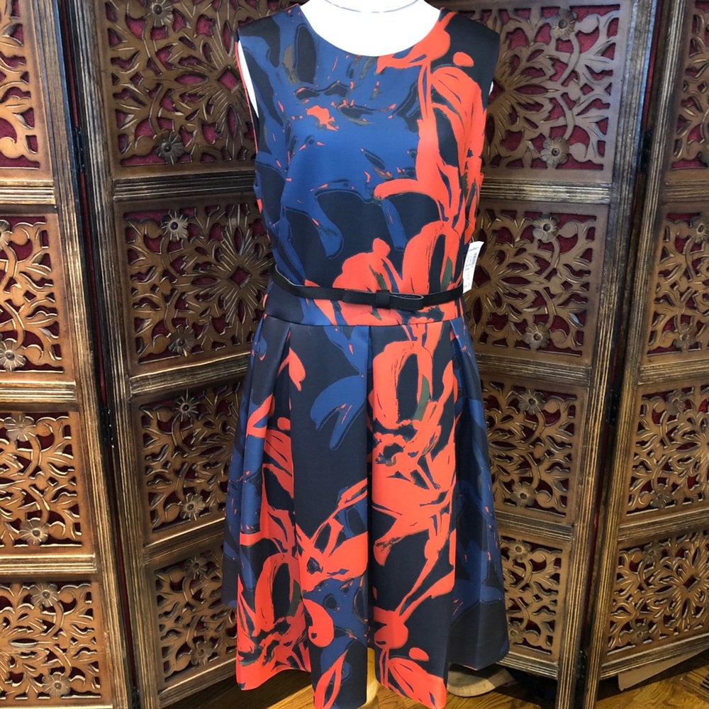 Women’s black/blue/orange dress